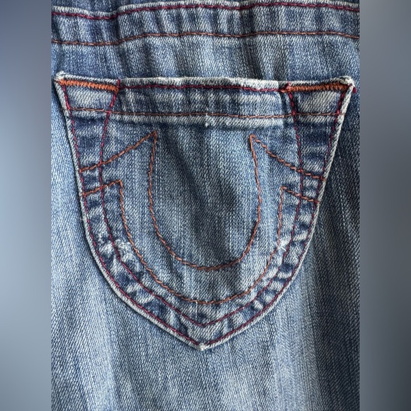 True Religion jeans orange and red stitch - Picture 3 of 9